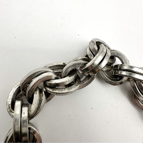 Chunky Heavy Unisex Bracelet Silver tone link  Boho Bohemian Festivalwear - Picture 8 of 10